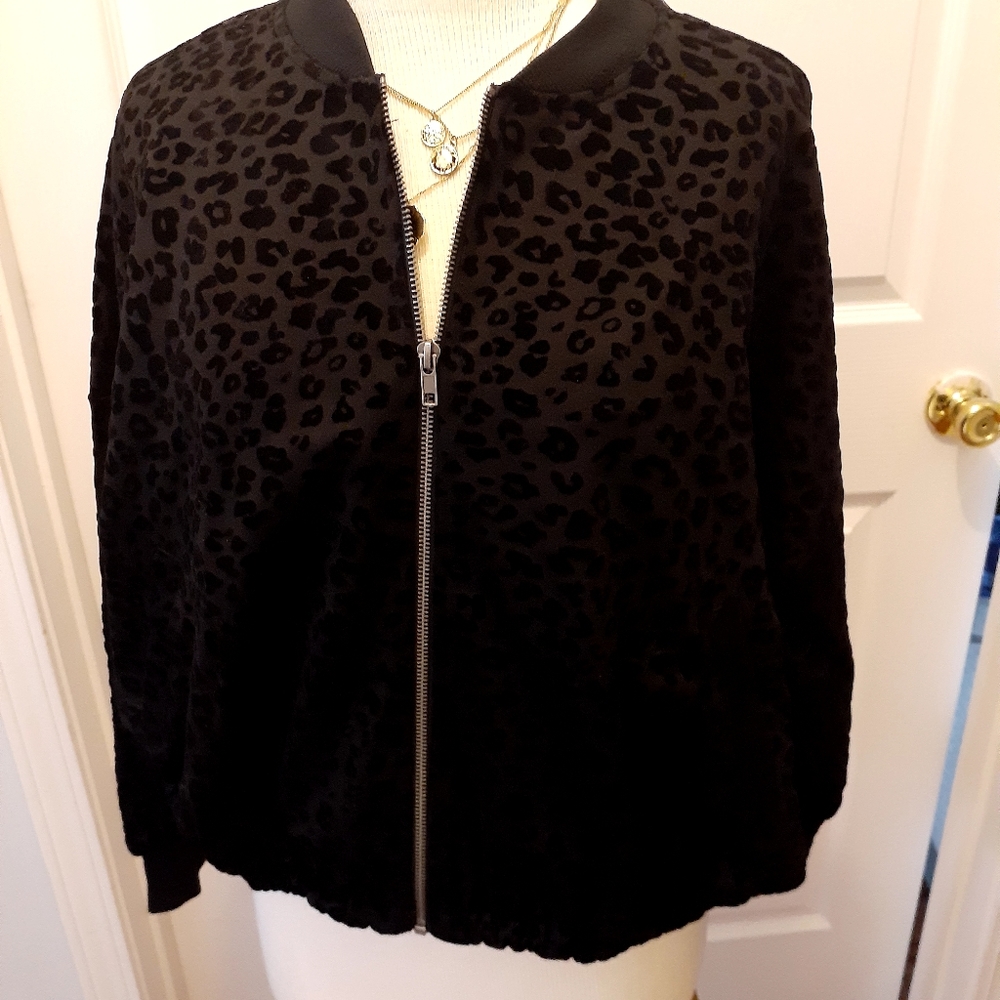 NWT jack ladies black velvet print jacket